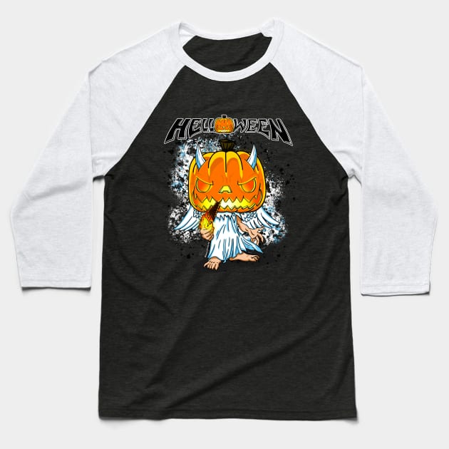 Helloween Hey Lord! Baseball T-Shirt by soulcrawler